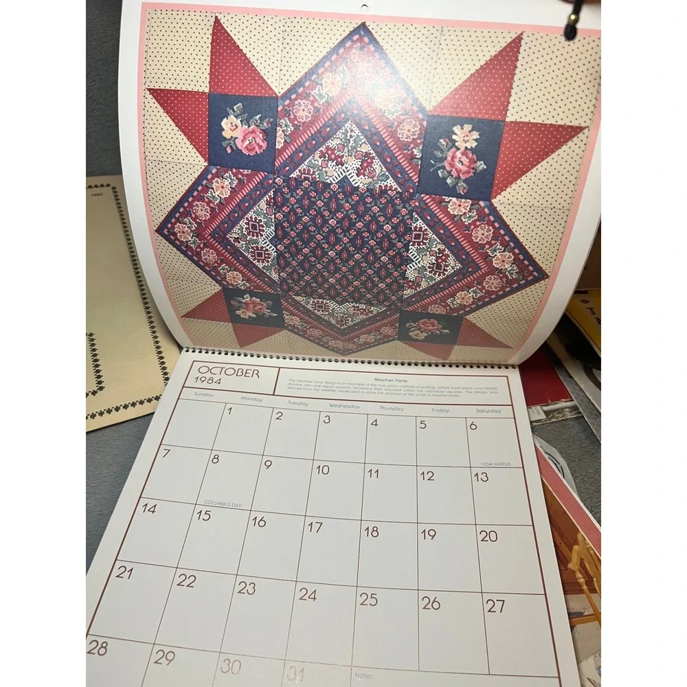 Vintage Craft Pattern Book Lot Quilt Calendar Iron-On Transfers Cross Stitch 3